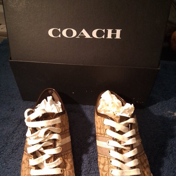 Coach Frances Signature Canvas Low-Top Sneakers Size 8B with Original Box - Picture 2 of 16